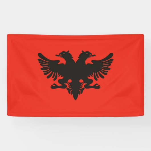 Albanese vlag spandoek (Horizontaal)