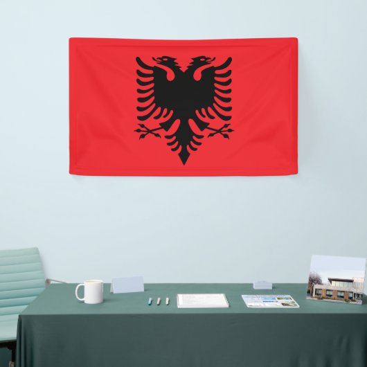 Albanese vlag spandoek (Beurs)