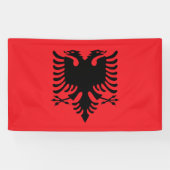 Albanese vlag spandoek (Horizontaal)