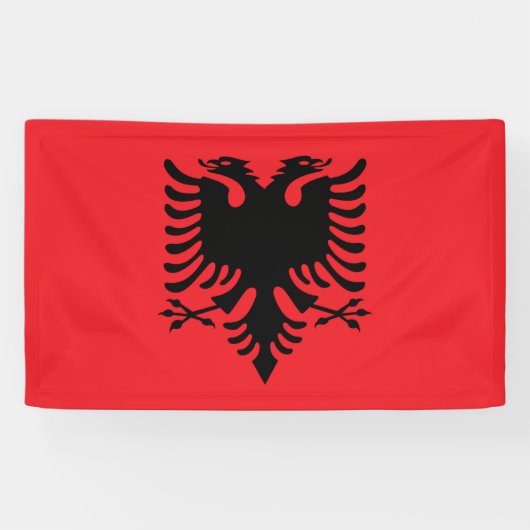 Albanese vlag spandoek (Horizontaal)