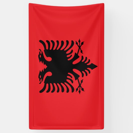 Albanese vlag spandoek (Verticaal)