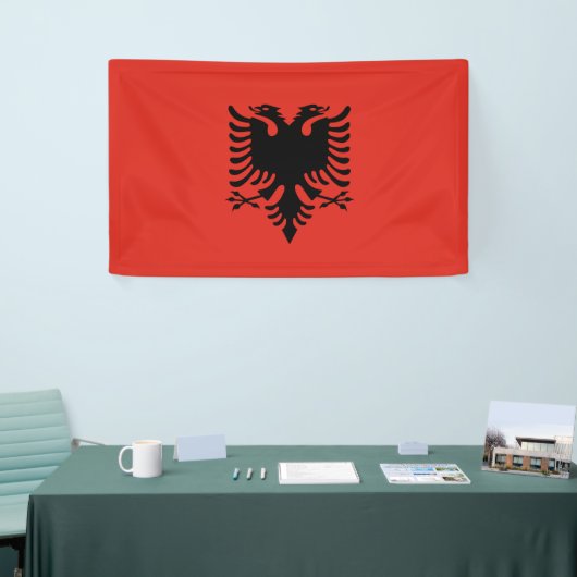 Albanese vlag spandoek (Beurs)