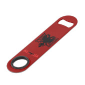Albanese vlag speed flessenopener (Achterkant Gekanteld)