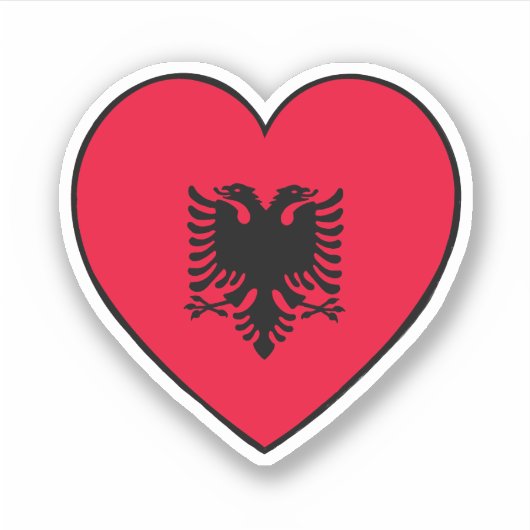 Albanese vlag sticker (Voorkant)