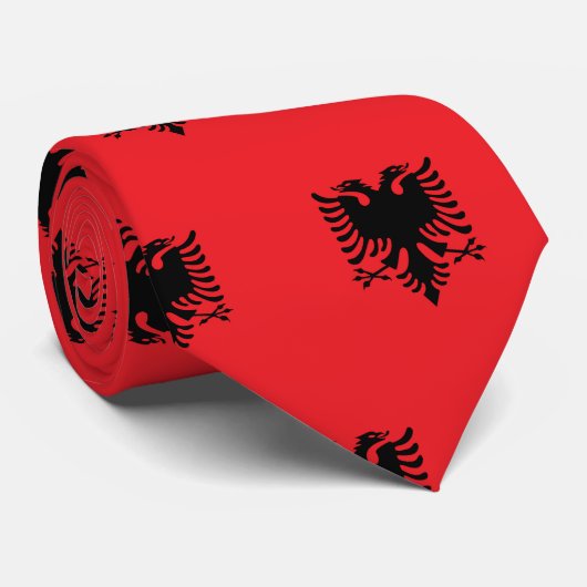 Albanese vlag stropdas (Opgerold)