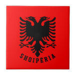 Albanese vlag tegeltje<br><div class="desc">Wapenmunt van Albanië. Shqipëria (Shqipëri) is de naam van het Albanese land.</div>