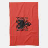 Albanese vlag theedoek (Verticaal)