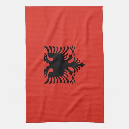 Albanese vlag theedoek (Verticaal)