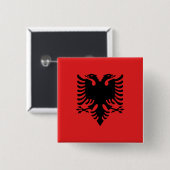 Albanese vlag vierkante button 5,1 cm (Voorkant /achterkant)