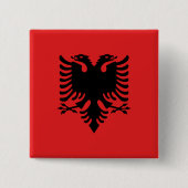 Albanese vlag vierkante button 5,1 cm (Voorkant)