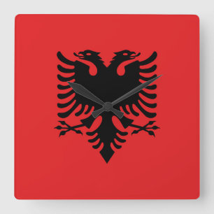 Albanese vlag vierkante klok