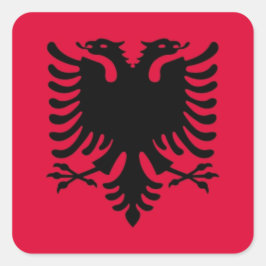 Albanese vlag vierkante sticker