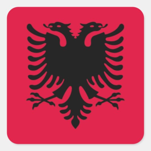 Albanese vlag vierkante sticker (Voorkant)