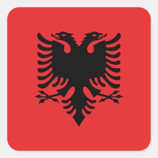 Albanese vlag vierkante sticker (Voorkant)