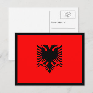 Albanese vlag, vlag van Albanië Briefkaart