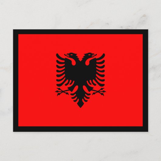 Albanese vlag, vlag van Albanië Briefkaart (Voorkant)