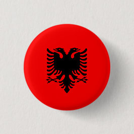 Albanese vlag, vlag van Albanië Ronde Button 3,2 Cm