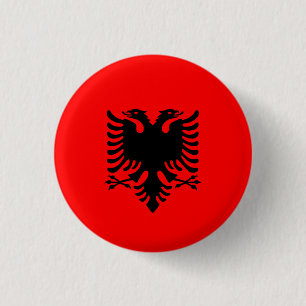 Albanese vlag, vlag van Albanië Ronde Button 3,2 Cm