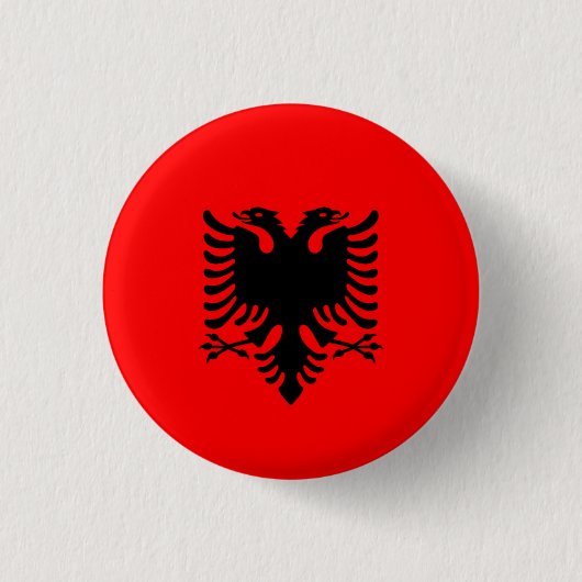 Albanese vlag, vlag van Albanië Ronde Button 3,2 Cm (Voorkant)
