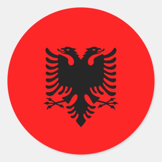 Albanese vlag, vlag van Albanië Ronde Sticker (Voorkant)