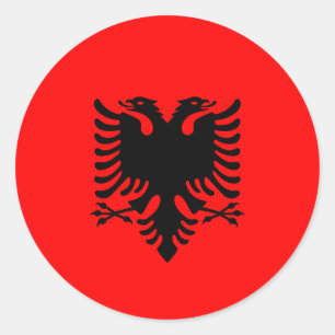 Albanese vlag, vlag van Albanië Ronde Sticker
