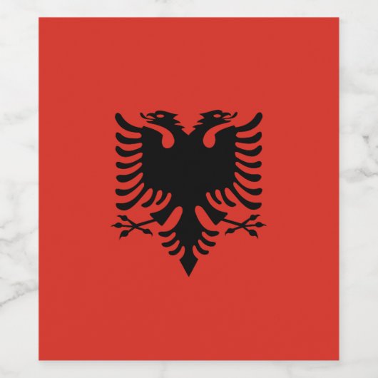 Albanese vlag wijn etiket (Enkel label)
