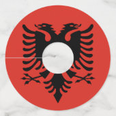 Albanese vlag wijnglaslabel (Voorkant)