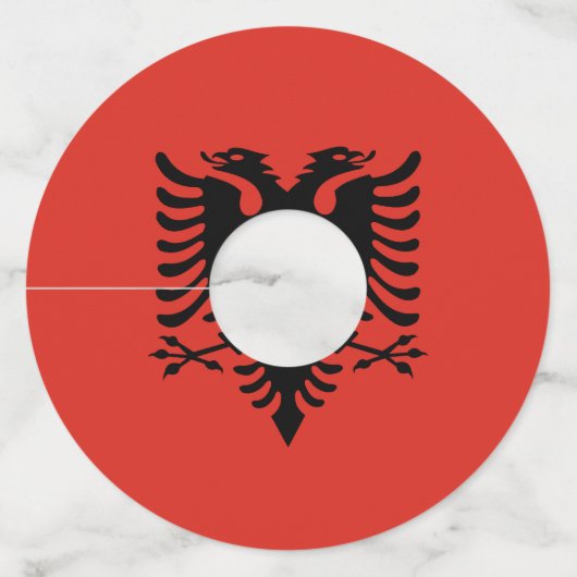 Albanese vlag wijnglaslabel (Achterkant)