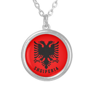 Albanese vlag zilver vergulden ketting