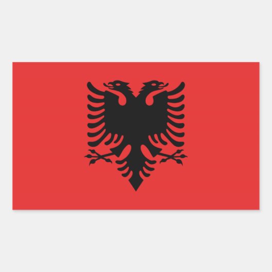 Albanese vlaggen rechthoekige sticker (Voorkant)
