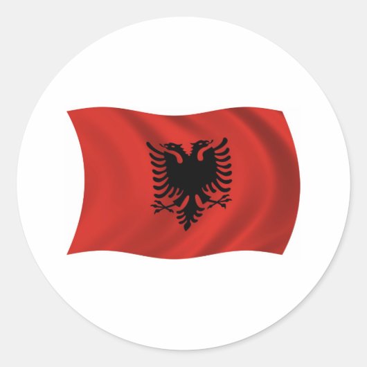 Albanese Vlagsticker Ronde Sticker (Voorkant)