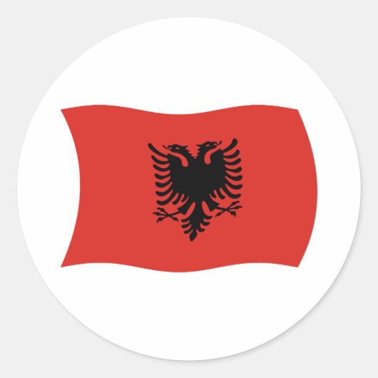 Albanese Vlagsticker Ronde Sticker (Voorkant)