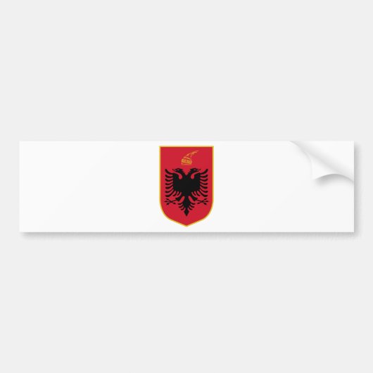 Albanese wapenmunt bumpersticker (Voorkant)