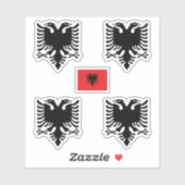 Albanese wapenschild en vlag Sticker (Vel)