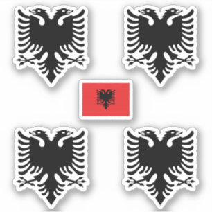 Albanese wapenschild en vlaggen Sticker