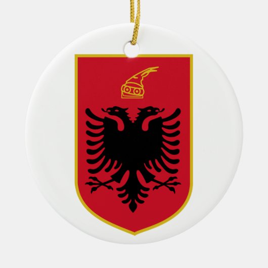 Albanese wapenschild keramisch ornament (Voorkant)