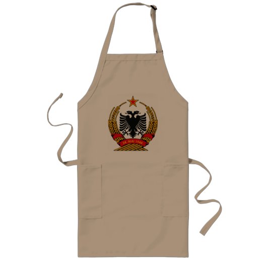 Albanese wapenschild (oud) Apron Lang Schort (Voorkant)