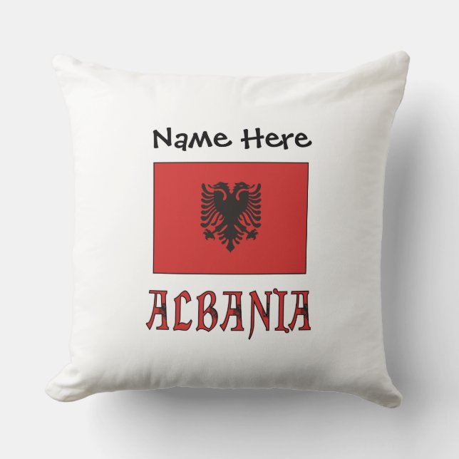 Albania Albanese Vlag Gepersonaliseerd  Kussen (Voorkant)