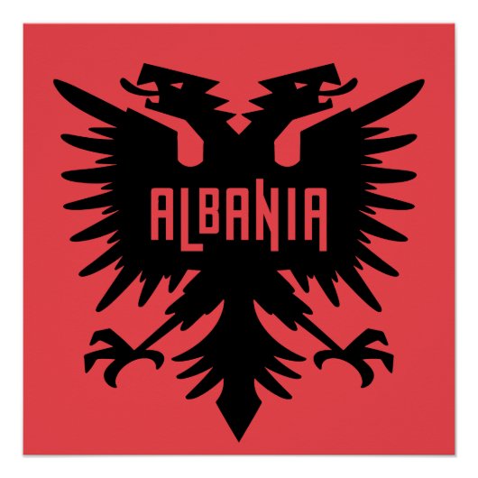 Albania Country Flag and Fan Design Perfect Poster (Voorkant)