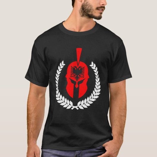 Albania Eagle Flag Kosovo Shqiptar illyrian helmet T-shirt (Voorkant)