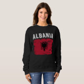 Albania Flag Distressed  Men Women Kids  Albanian  Trui (Voorkant volledig)