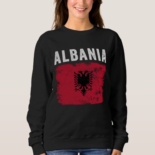 Albania Flag Distressed  Men Women Kids  Albanian  Trui (Voorkant)