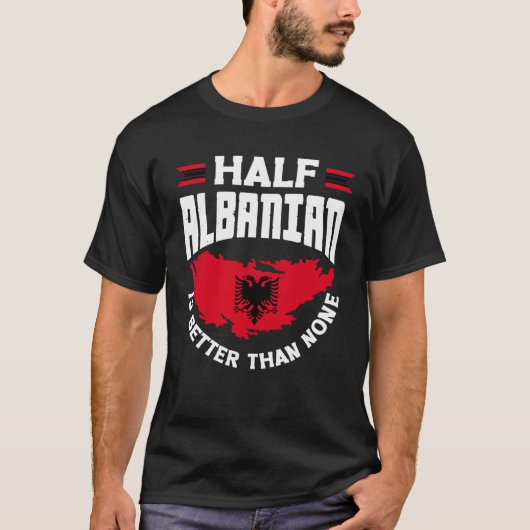 Albanian Albania Half Albanian Flag T-shirt (Voorkant)
