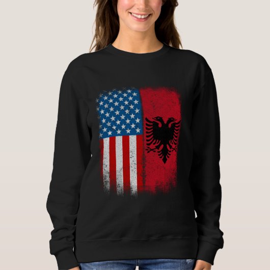 Albanian American Flag Albania Flamuri Shqiptar Sh Trui (Voorkant)