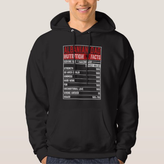 Albanian Dad Dad Hero Nutritional Father's Day Hoodie (Voorkant)