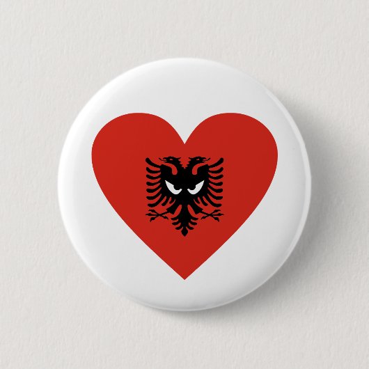 Albanian Heart - For real Albanians! Ronde Button 5,7 Cm (Voorkant)
