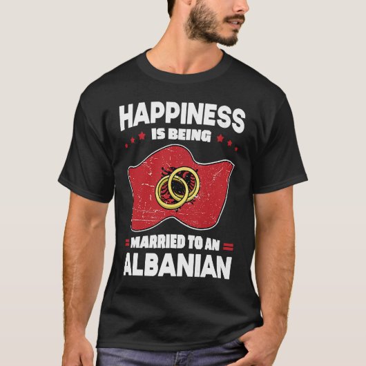 Albanian Marriage Albanian Heritage Married Albani T-shirt (Voorkant)