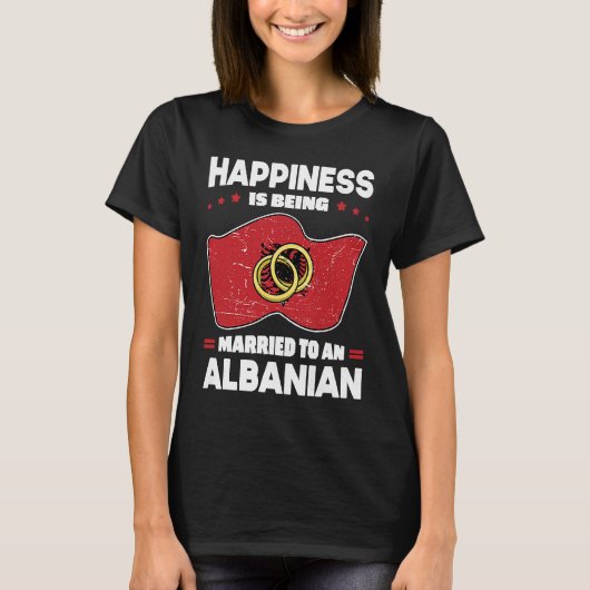 Albanian Marriage Albanian Heritage Married Albani T-shirt (Voorkant)