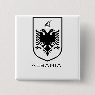 Albanian National Coat of Arms Heritage Ink Vierkante Button 5,1 Cm