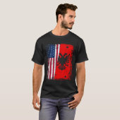 ALBANIAN ROOTS Red Eagle ALBANIA American Flag T-shirt (Voorkant volledig)